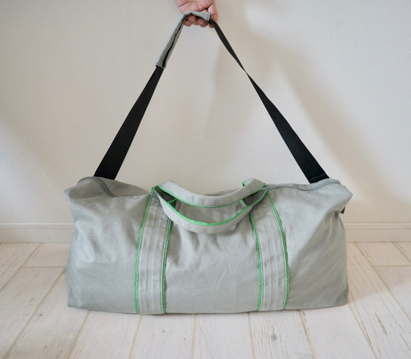 ﾓﾘﾉｶﾞｯｺｳ 書籍掲載 撥水ツイルボストンバッグ【ライトカーキ】｜mg-bo01-ka 8枚目の画像