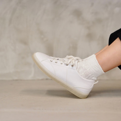 ﾓﾘﾉｶﾞｯｺｳ 冷房の冷えに。コットン天然素材 靴下 (ホワイト) オールシーズンクルーネックソックス 4枚目の画像