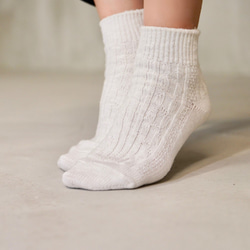 ﾓﾘﾉｶﾞｯｺｳ 4足セットコットン 天然素材 靴下 【4色】クルーネック 3枚目の画像