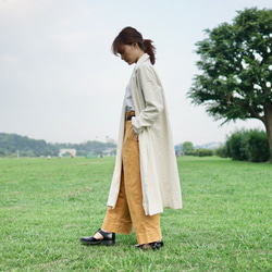 亞麻棉質禮服大衣 [Off-White] 亞麻 Haori / 7833224 / 第8張的照片