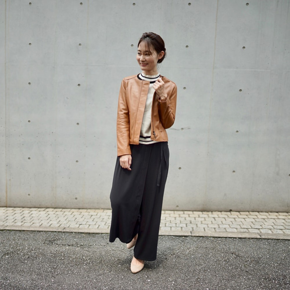 Morino Gakko 圍裙 寬褲 (黑色) 寬鬆褲 寬褲 第9張的照片