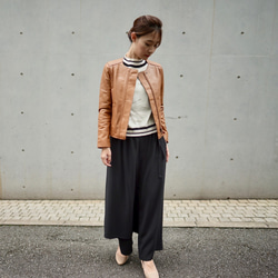 Morino Gakko 圍裙 寬褲 (黑色) 寬鬆褲 寬褲 第10張的照片