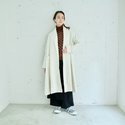 Morino Gakkou 可水洗純棉復古高領針織衫 [幾何圖案棕色] / 7949657 / 第6張的照片