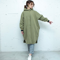森之學：防雨防風！防水絎縫斗篷外套（卡其色） 第7張的照片