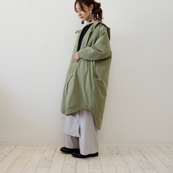 森之學：防雨防風！防水絎縫斗篷外套（卡其色） 第5張的照片