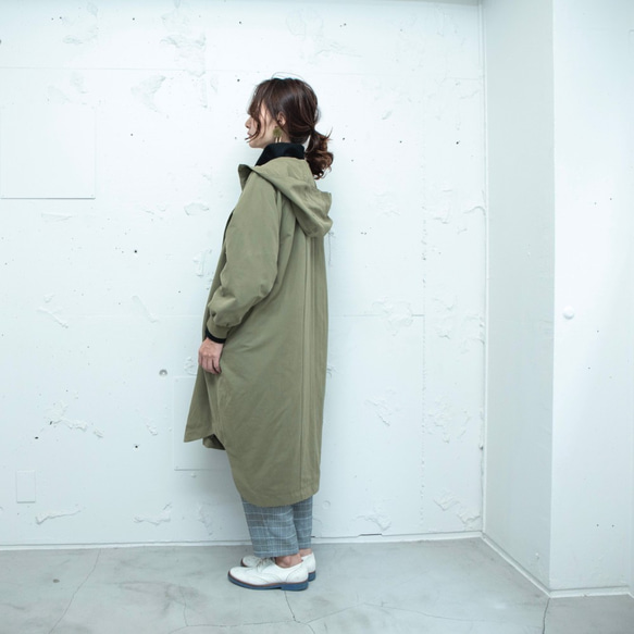 森之學：防雨防風！防水絎縫斗篷外套（卡其色） 第13張的照片