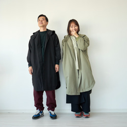 森之學：防雨防風！防水絎縫斗篷外套（卡其色） 第14張的照片