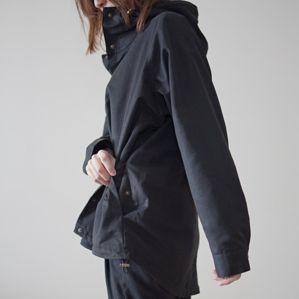 Morino Gakko 防水山地派克大衣（黑色）秋季旅行穿著輕便外套 第8張的照片