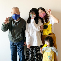 ﾓﾘﾉｶﾞｯｺｳ ご家族で♡ガーゼ布マスク 3枚目の画像