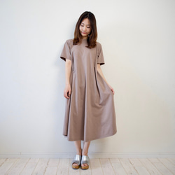 Morino Gakkou Cotton 100 Back Design Long Dress [Gray Beige] / 9 第8張的照片
