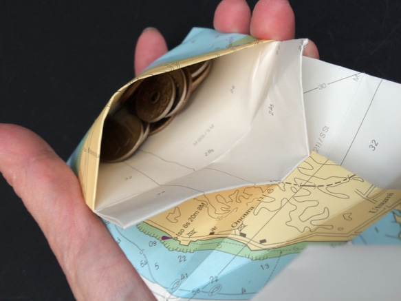 Origami折財布　濃茶・白（ベージュピンク）よりお選び下さい 2枚目の画像