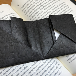 革風（タイベック）Origami折財布-黒 1枚目の画像