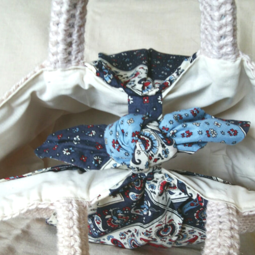 麻ひもカゴバッグ バンダナ赤 かごバッグ parc 通販 4231340