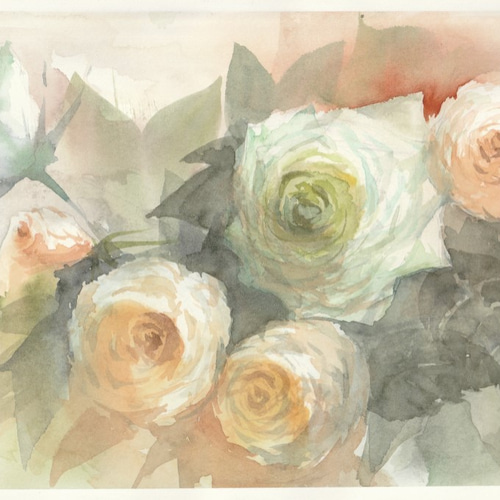 水彩画原画薔薇の絵ローズ