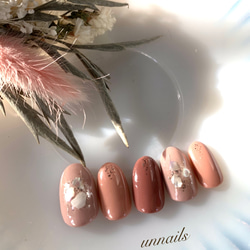 unnails101♡ネイルチップ♡シェル♡くすみピンク♡シンプル♡着物♡つけ爪♡成人式 2枚目の画像