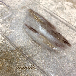 unnails202☆iPhone11proケース☆ブラウン☆ニュアンス☆クリアケース★秋 6枚目の画像