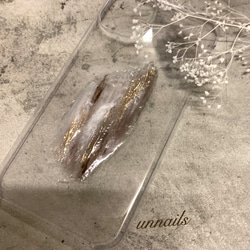 unnails202☆iPhone11proケース☆ブラウン☆ニュアンス☆クリアケース★秋 7枚目の画像