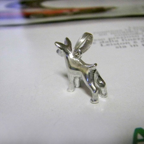 シルバー925ミニチュアピンシャーチャーム シルバー925ミニチュア