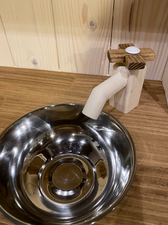 おままごとキッチン（オリジナル） オーブン＆引出しアリ オープンカフェ式 木製 3色から選べる ハンドメイド 6枚目の画像