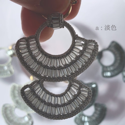 【スキトオル 放 ［ slate ］ earring / pierce】オヤ/クロッシェ 3枚目の画像