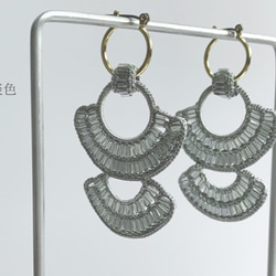 【スキトオル 放 ［ slate ］ earring / pierce】オヤ/クロッシェ 5枚目の画像