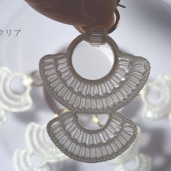 【スキトオル 放 ［ fog ］ earring / pierce】オヤ/クロッシェ 3枚目の画像