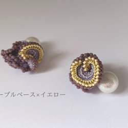 【ハナバナシイ petit［ mauve ］ earring / pierce】オヤ/クロッシェ 3枚目の画像