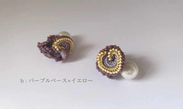 【ハナバナシイ petit［ mauve ］ earring / pierce】オヤ/クロッシェ 3枚目の画像