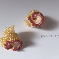 【ハナバナシイ petit［ orchid ］ earring / pierce】オヤ/クロッシェ 3枚目の画像