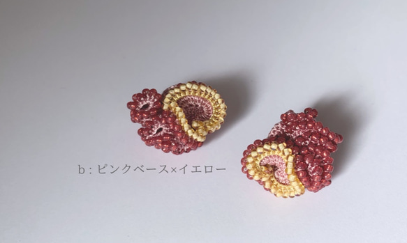 【ハナバナシイ petit［ orchid ］ earring / pierce】オヤ/クロッシェ 4枚目の画像