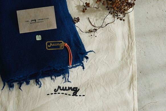 手織りパシュミナストール 小判　カシミヤ100% 　c/#ブラウン 8枚目の画像