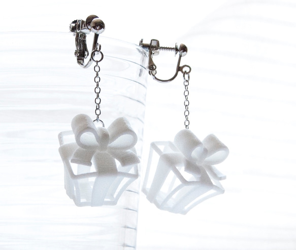 gift box・イヤリング #3Dprint accessories 2枚目の画像