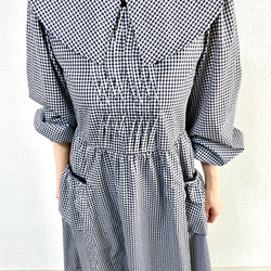 Separate Collar Black Check Dress 8枚目の画像