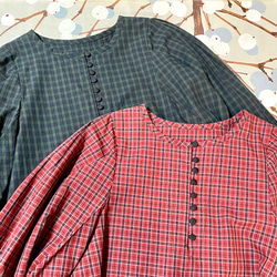 Cotton Check Dress Red 1枚目の画像