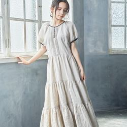 Belgium Linen Ecru Dress 1枚目の画像