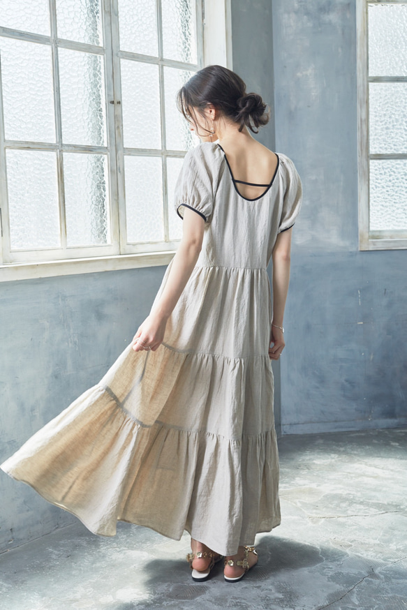 Belgium Linen Ecru Dress 2枚目の画像