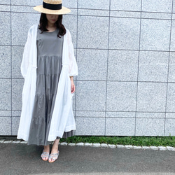 Cotton Linen  Slab Lawn 3way Robe White 6枚目の画像