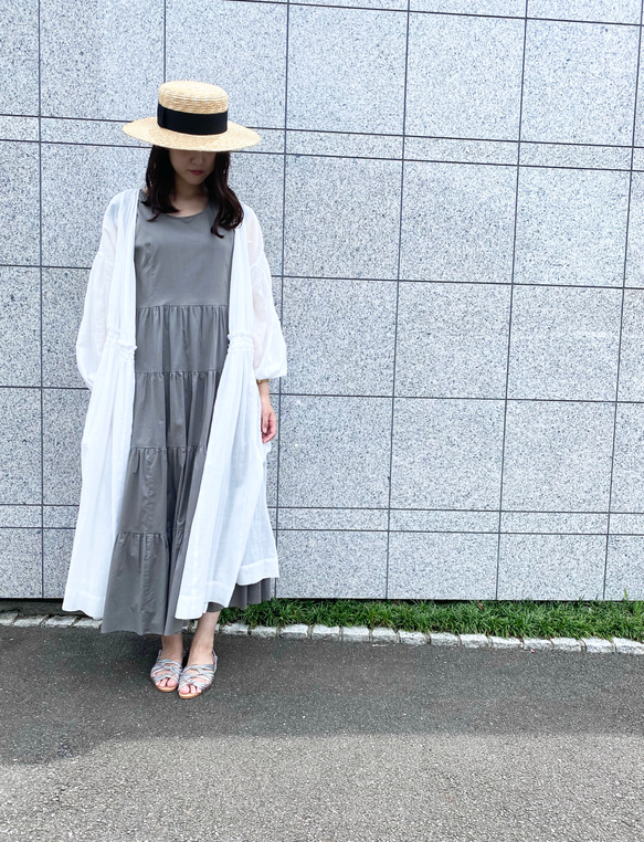 Cotton Linen  Slab Lawn 3way Robe White 6枚目の画像