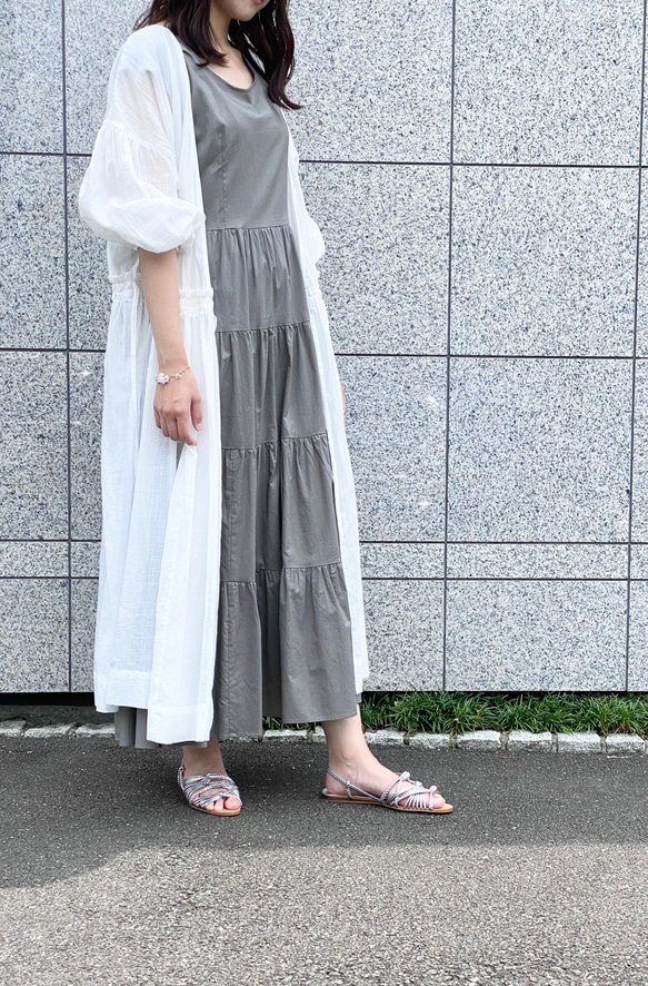 Cotton Linen  Slab Lawn 3way Robe White 7枚目の画像