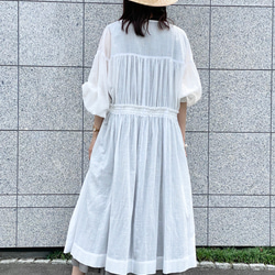 Cotton Linen  Slab Lawn 3way Robe White 8枚目の画像