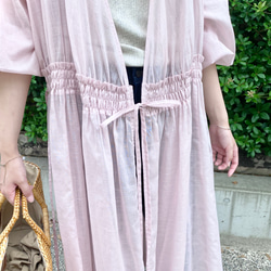 Cotton Linen Slab Lawn 3way Robe Pink 2枚目の画像