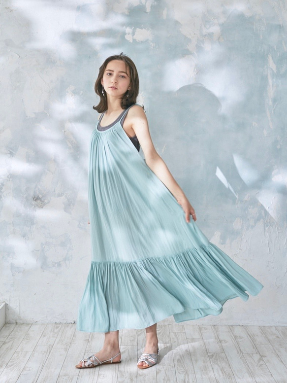 Ribbon camisole dress Mint 2枚目の画像