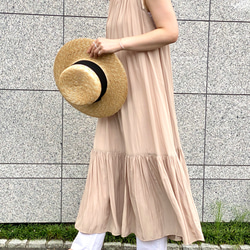 Ribbon camisole dress Beige 1枚目の画像