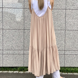 Ribbon camisole dress Beige 3枚目の画像