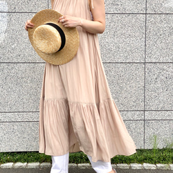 Ribbon camisole dress Beige 4枚目の画像