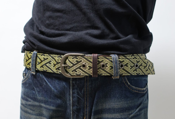 【畳縁】ベルト　4センチ幅　鞘柄　黒 1枚目の画像