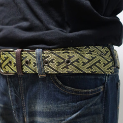 【畳縁】ベルト　4センチ幅　鞘柄　黒 2枚目の画像