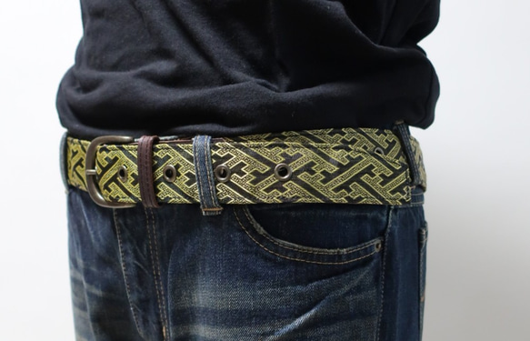 【畳縁】ベルト　4センチ幅　鞘柄　黒 2枚目の画像