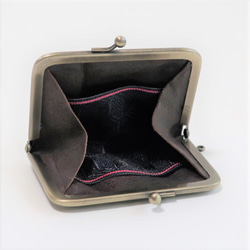 【畳縁】畳縁のがま口小銭入れ 菱菊柄 緑 3枚目の画像