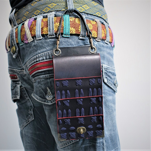 ご予約品:014】【甲冑】鞄 3way 黒板札紺糸縅 大 &【甲冑